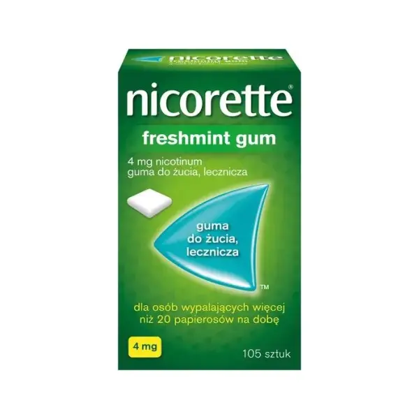 NICORETTE Freshmint Gum 4mg, rzucanie palenia, 105 sztuk