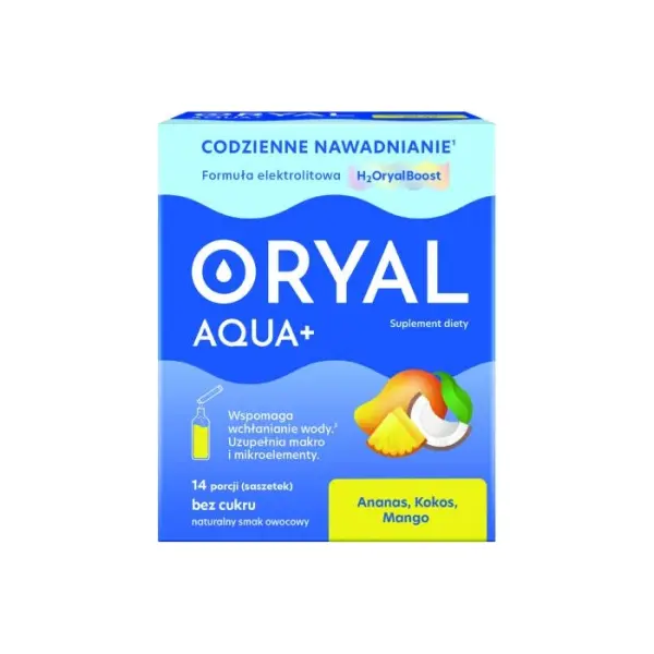 ORYAL Aqua+ ananas, kokos, mango, 14 saszetek