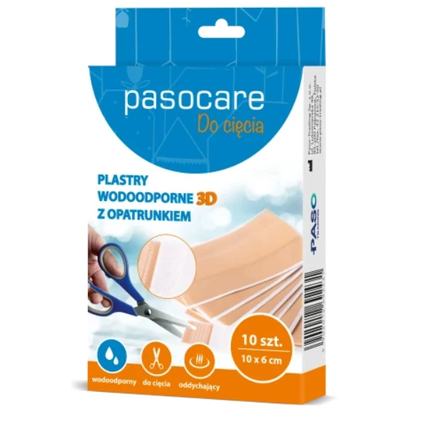 Pasocare 3D Plus Plaster z opatrunkiem wodoodporny, 10 szt., 10 x 6 cm