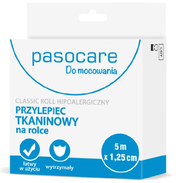 Pasocare Classic Roll Plaster tkaninowy na rolce 5 m x 1,25 cm, 1 szt.