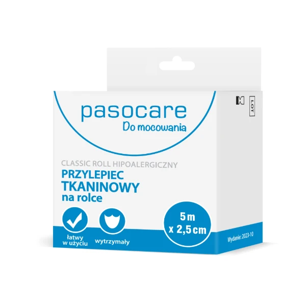 Pasocare Classic Roll Plaster tkaninowy na rolce 5 m x 2,5 cm, 1 szt.