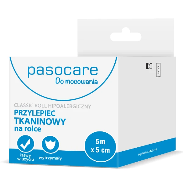 Pasocare Classic Roll Plaster tkaninowy na rolce 5 m x 5 cm, 1 szt.