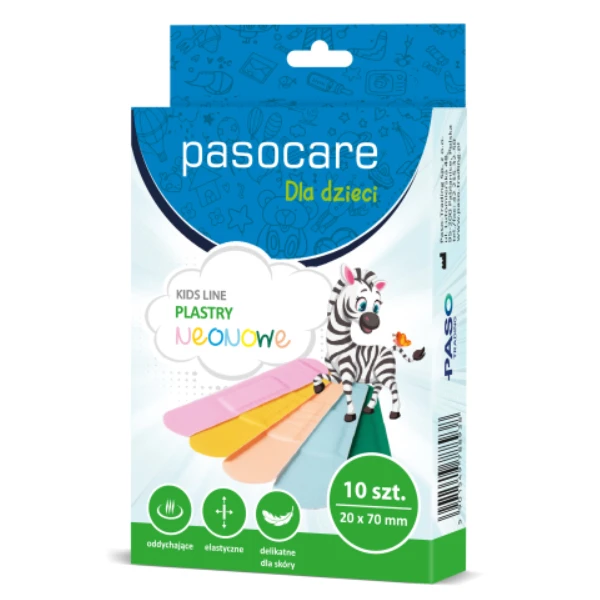 Pasocare Kids Line Plastry-zestaw dla dzieci neonowe, 10 szt.