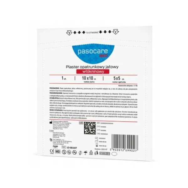 Pasocare Med Plaster opatrunkowy jałowy włókninowy 10 x 10 cm, 1 szt.