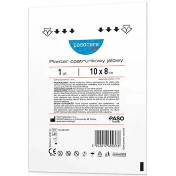 Pasocare Med Plaster opatrunkowy jałowy wodoodporny 10 x 8 cm, 1 szt.