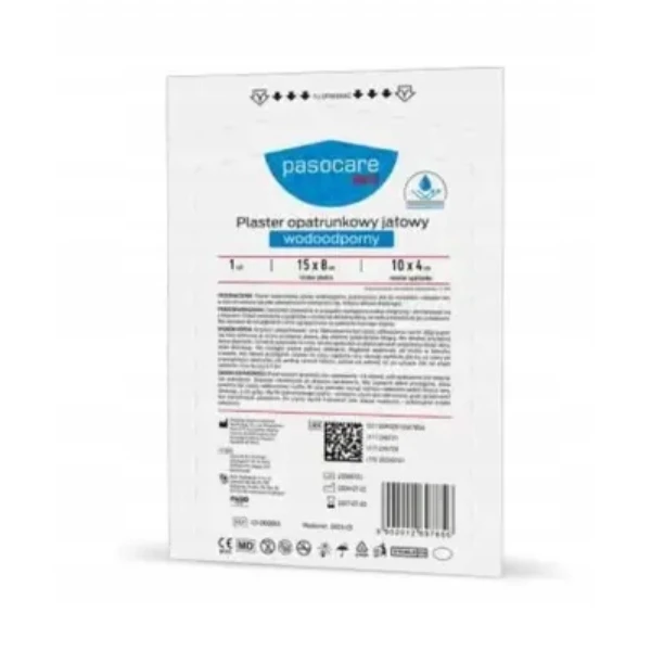 Pasocare Med Plaster opatrunkowy jałowy wodoodporny 15 x 8 cm, 1 szt.