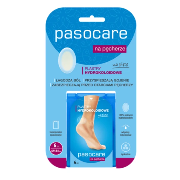 Pasocare Plastry na pęcherze na piętę hydrokoloidowe, 6 szt.