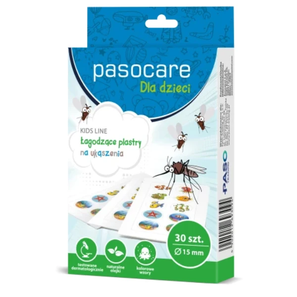 Pasocare Plastry na ukąszenia dla dzieci łagodzące, 30 szt.