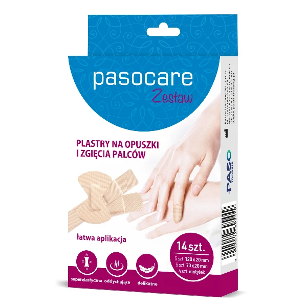 Pasocare Plastry zestaw na opuszki i zgięcia palców, 14 szt.