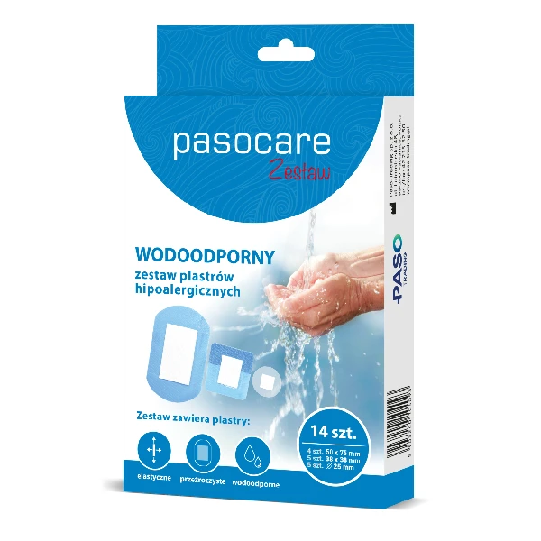 Pasocare Plus Plastry-zestaw wodoodporne, 14 szt.