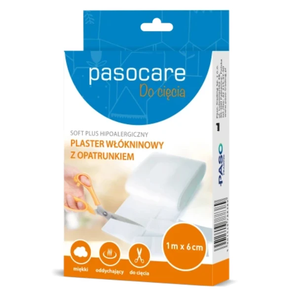 Pasocare Soft Plus Plaster z opatrunkiem włókninowy, 1 m x 6 cm