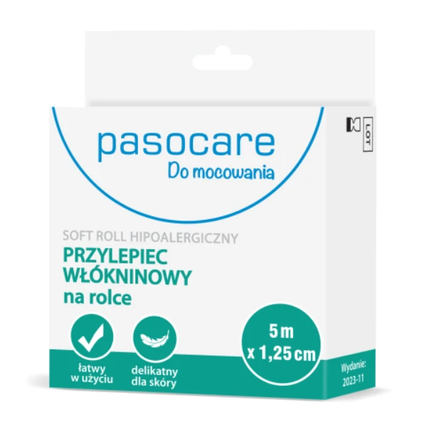 Pasocare Soft Roll Plaster włókninowy na rolce 5 m x 1,25 cm, 1 szt.