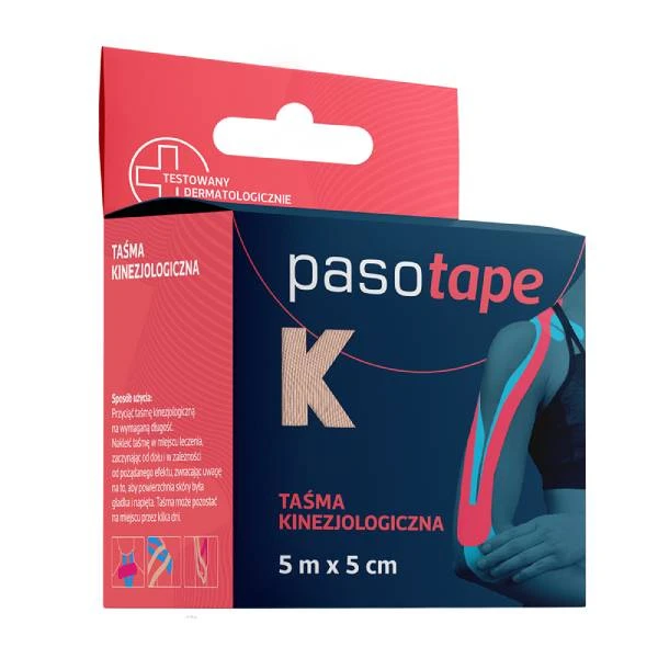 Pasotape Taśma kinezjologiczna cielista 5 m x 5 cm, 1 szt.