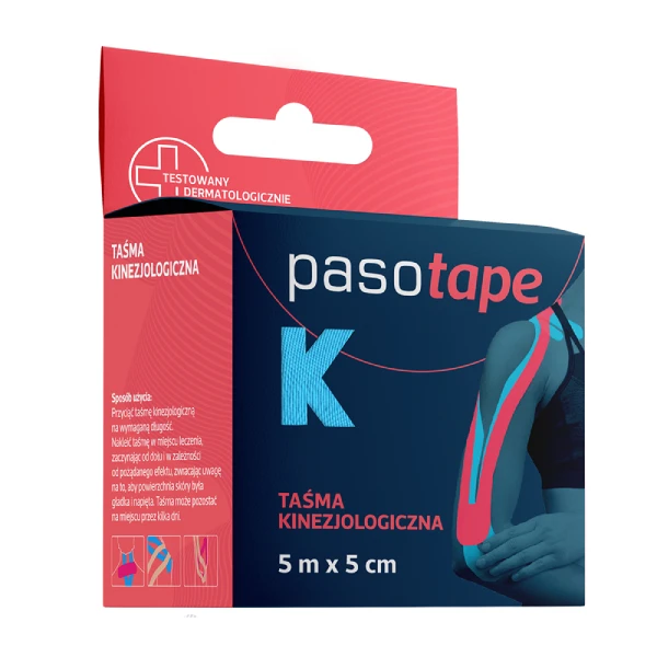 Pasotape Taśma kinezjologiczna niebieska 5 m x 5 cm, 1 szt.