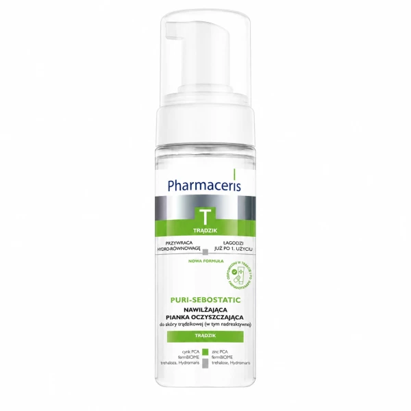 PHARMACERIS T PURI-SEBOSTATIC Nawilżająca pianka do twarzy oczyszczająca, 150 ml