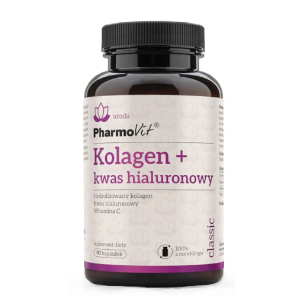 PHARMOVIT Kolagen + kwas hialuronowy, 90 kaps.
