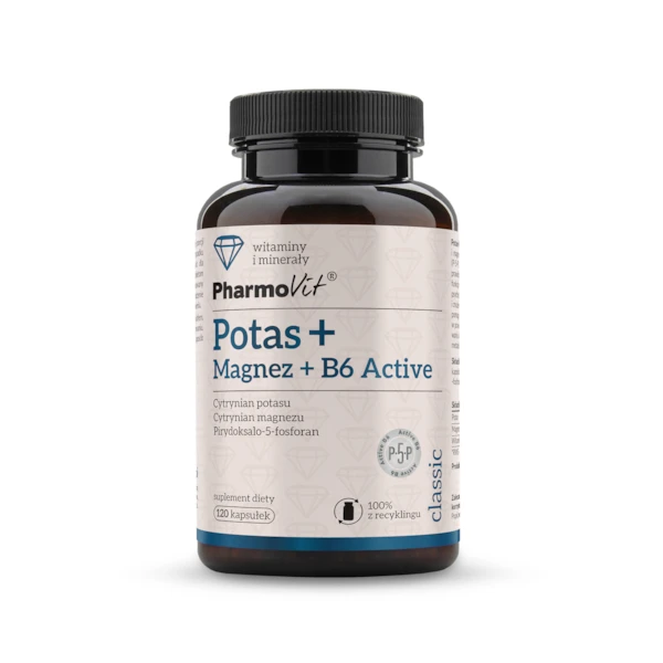 PHARMOVIT Potas + Magnez + B6 Active, 120 kaps.