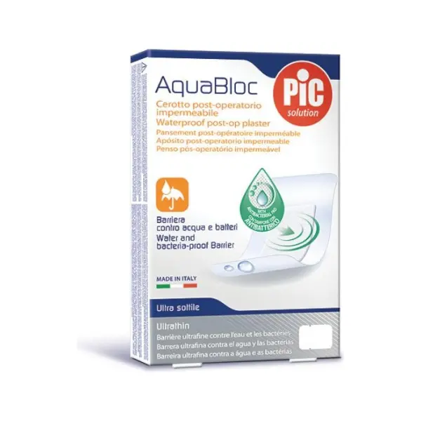 PIC Aquabloc plaster pooperacyjny antybakteryjny 5x7cm, 5 sztuk