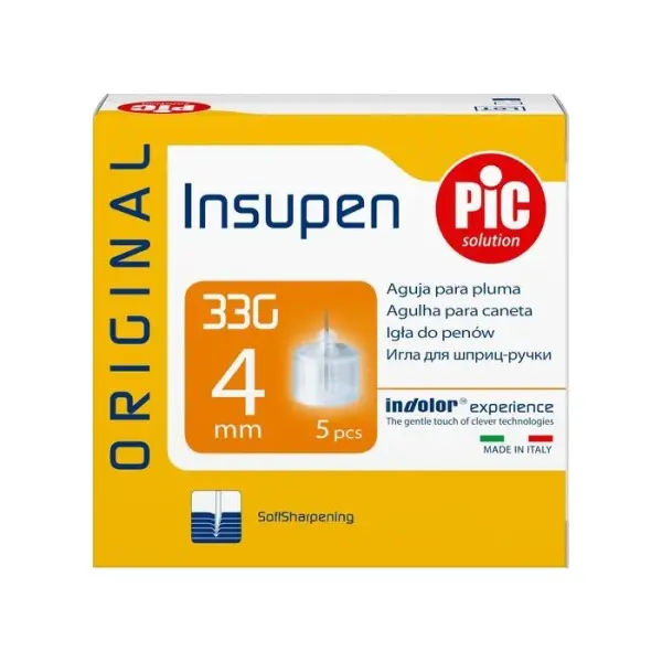 PIC Insupen 33G 4mm igły do penów 5 sztuk