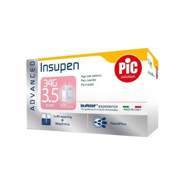 PIC Insupen Advanced Igły do pen insulinowych 34G 3,5mm 100 sztuk