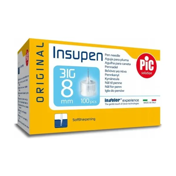 PIC Insupen Original Igły do penów insulinowych 31G 8mm 100 szt.