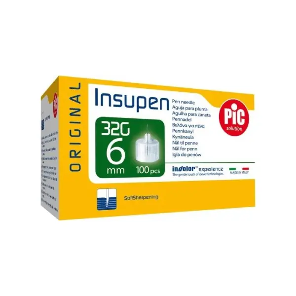 PIC Insupen Original Igły do penów insulinowych 32G 6mm 100 sztuk