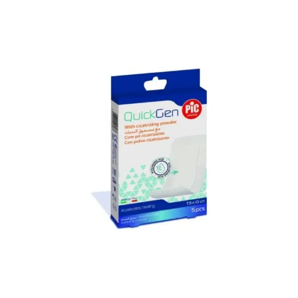 PIC QuickGen Plaster z gazą nasączaną kwasem hialuronowym 7,5x10 cm 5 sztuk