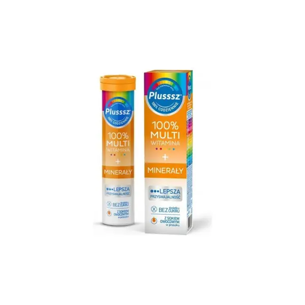Plusssz 100% Multiwitamina + Minerały 20 tabletek musujących