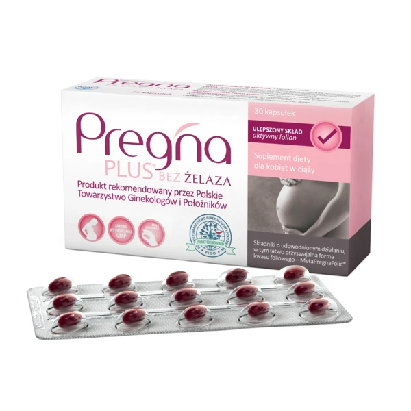 Pregna Plus bez żelaza, 30 kaps.