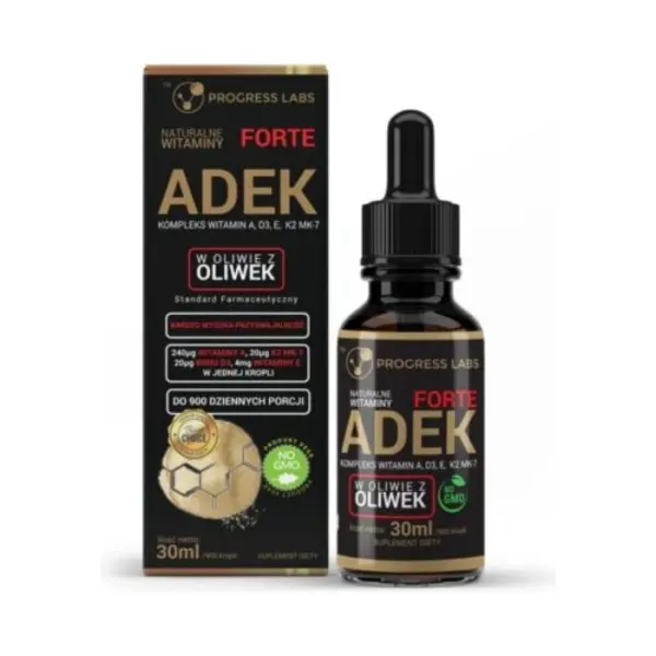PROGRESS LABS Naturalne Witaminy ADEK Forte krople, 30ml