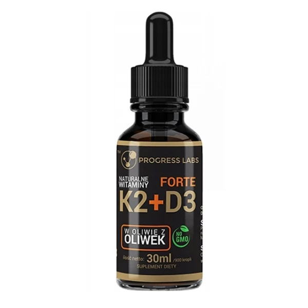PROGRESS LABS Naturalne Witaminy K2 + D3 Forte, 30 ml