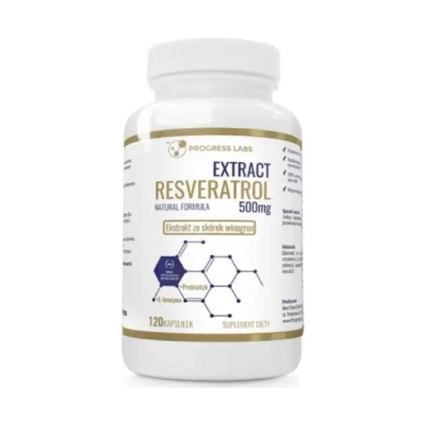 PROGRESS LABS Resveratrol 500mg extract, 120 kapsułek