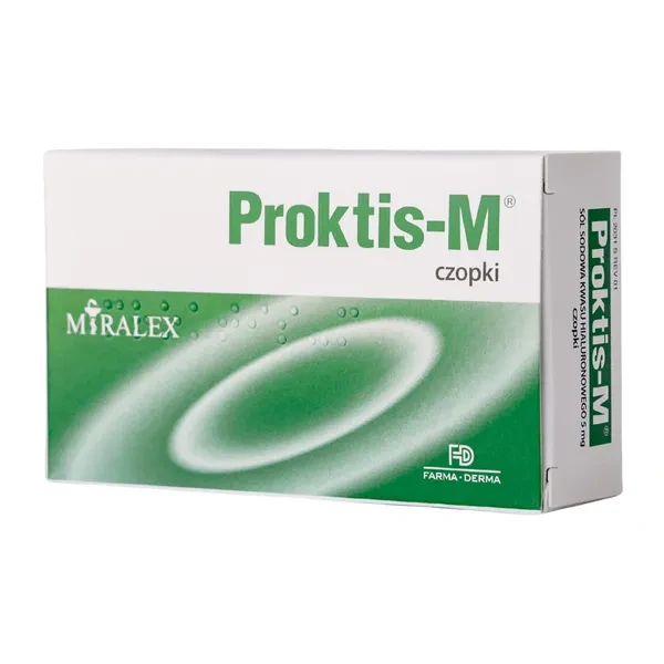 Proktis-M, czopki doodbytnicze wspierające regenerację błony śluzowej odbytu, 10 szt.