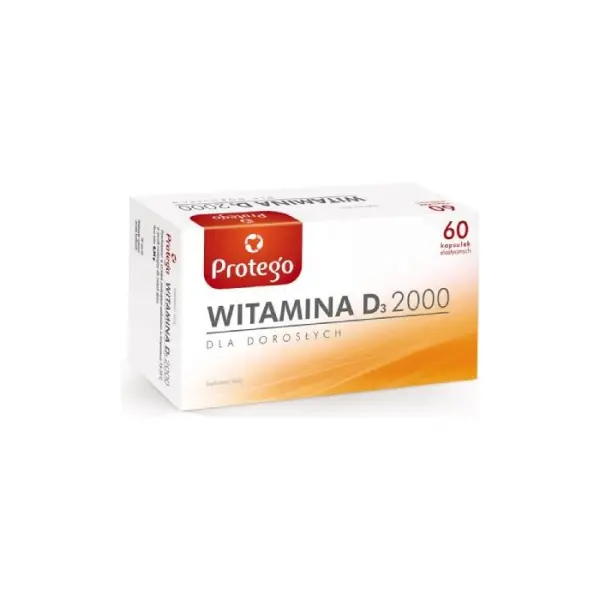 PROTEGO Witamina D 2000 dla dorosłych, 60 kapsułek
