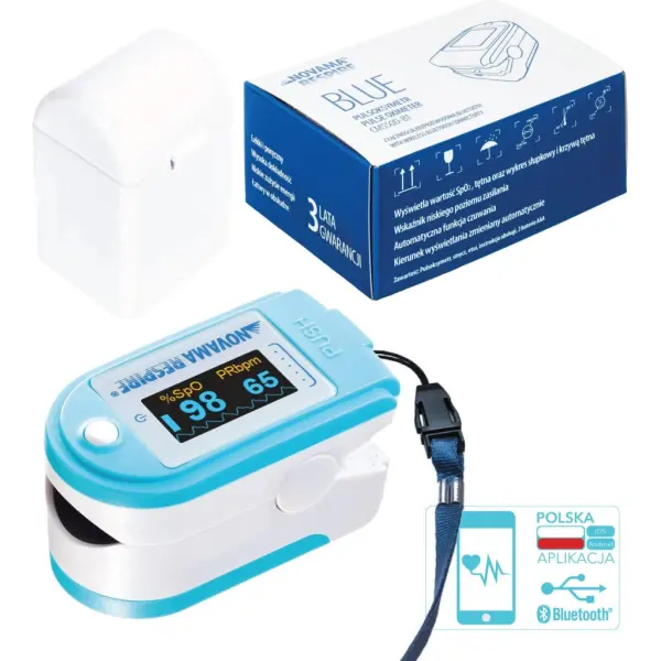 Pulsoksymetr NOVAMA Respire Blue CMS50D-BT