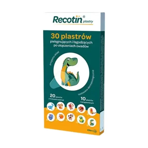 Recotin Plastry po ukąszeniach owadów łagodzące 30 plastrów