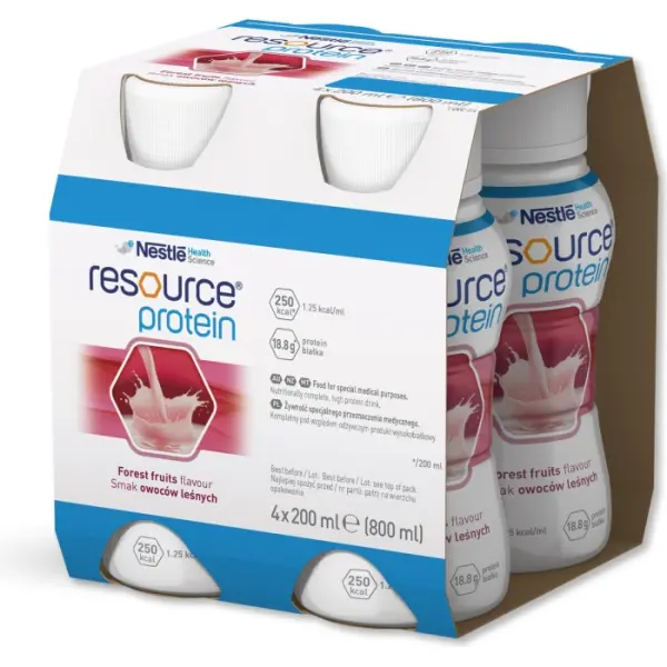 Resource Protein smak owoców leśnych 4 butelki po 200 ml