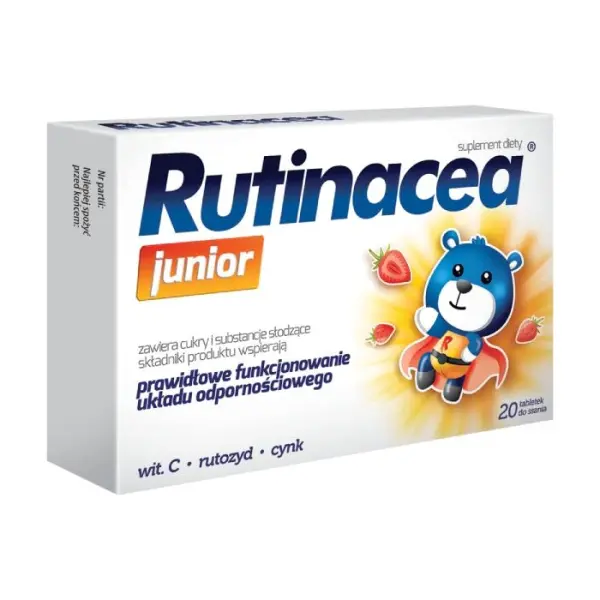 RUTINACEA JUNIOR, tabletki do ssania, 20 sztuk