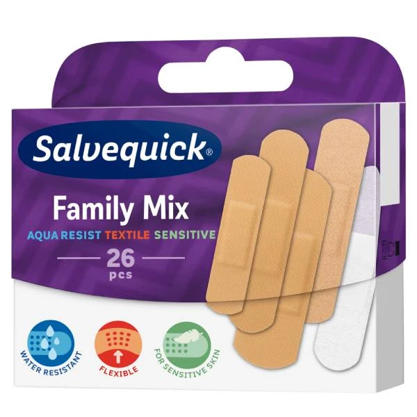 Salvequick Family Mix Plaster, 26 szt.
