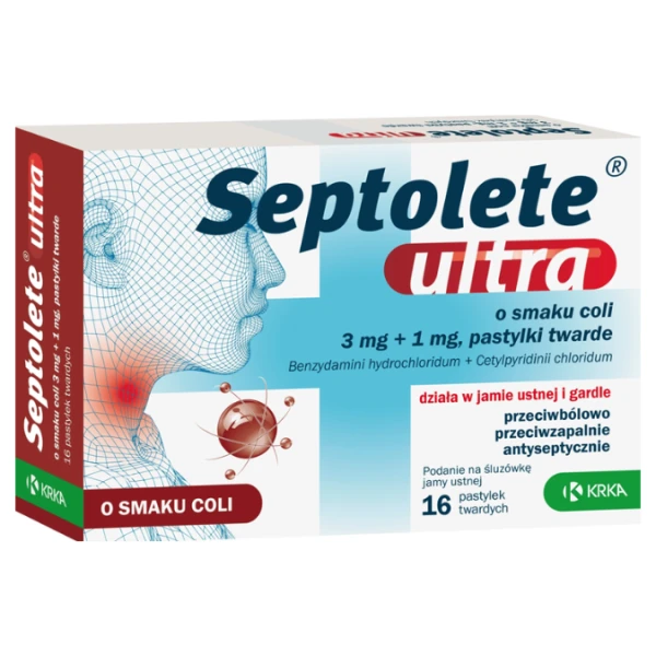 Septolete Ultra o smaku coli, 16szt.