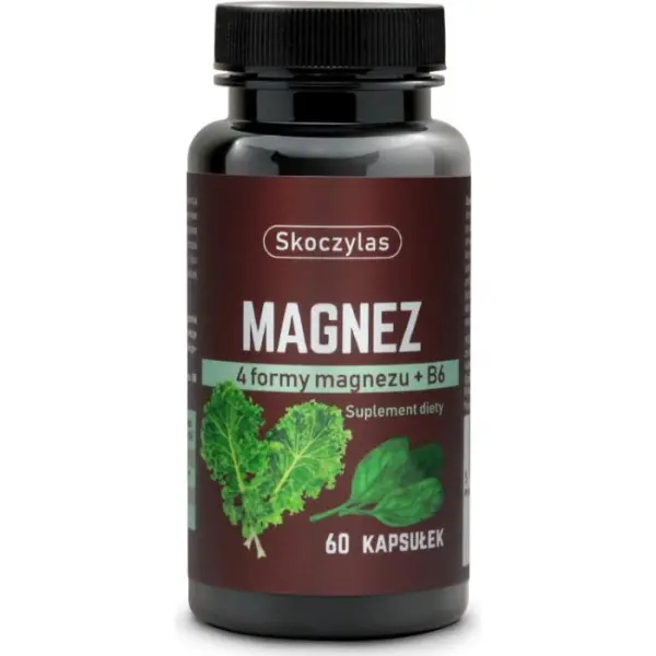 Skoczylas Magnez 4 formy - szpinak, jarmuż 60 kapsułek