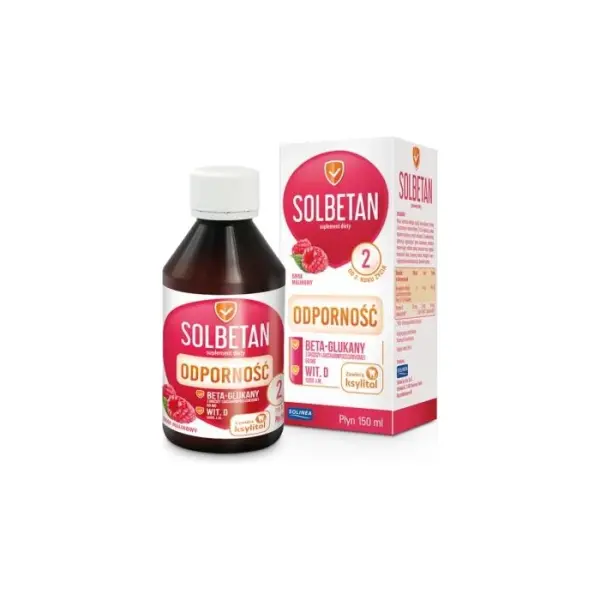 SOLBETAN Płyn na odporność o smaku malinowym, 150 ml