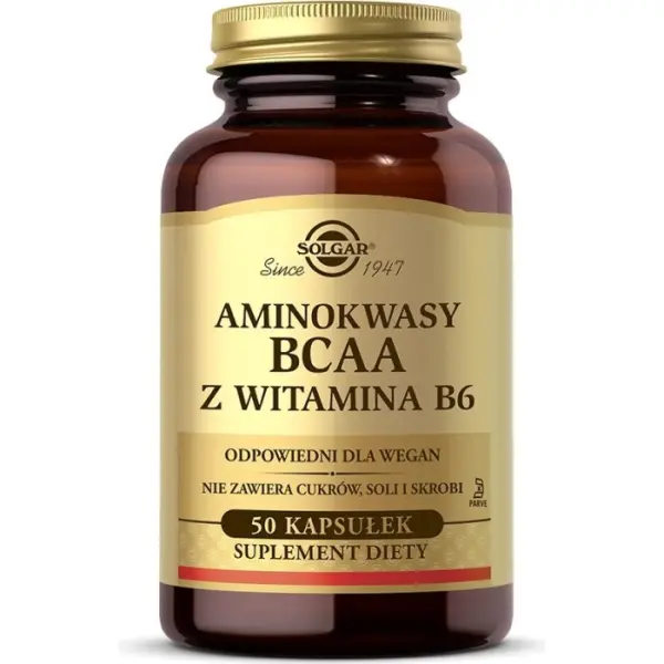 SOLGAR Aminokwasy BCAA z witaminą B6 50 kapsułek