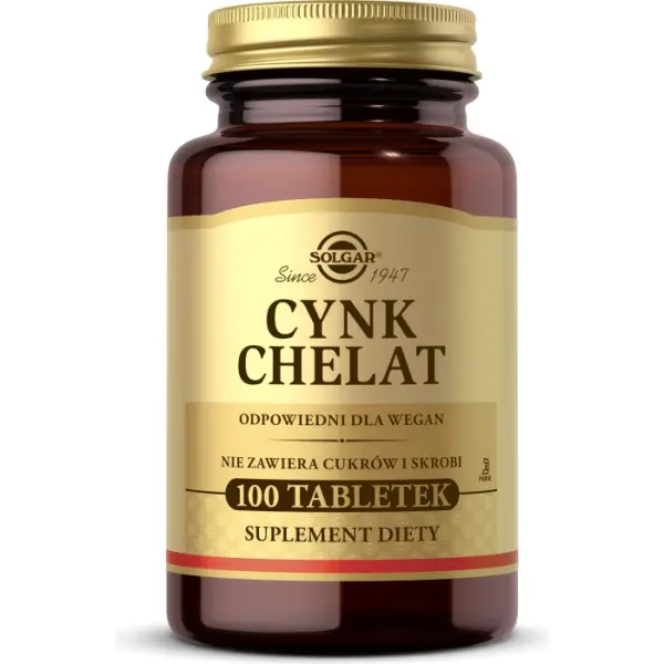 SOLGAR Cynk chelat 100 tabletek