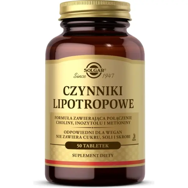 SOLGAR Czynniki Lipotropowe 50 tabletek