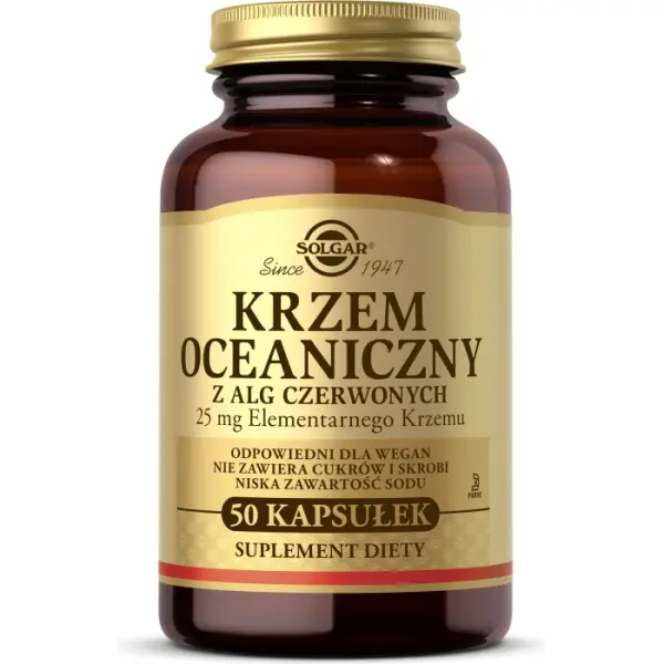 SOLGAR Krzem oceaniczny 25mg z alg czerwonych 50 kapsułek
