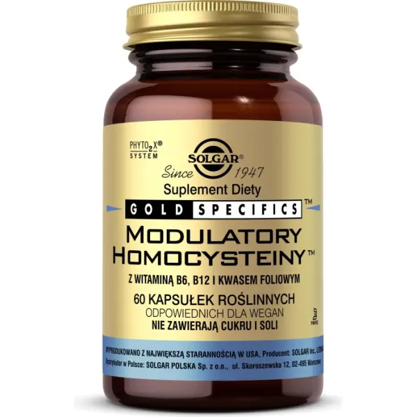 SOLGAR Modulatory Homocysteiny z wit.B6,B1 60 kapsułek