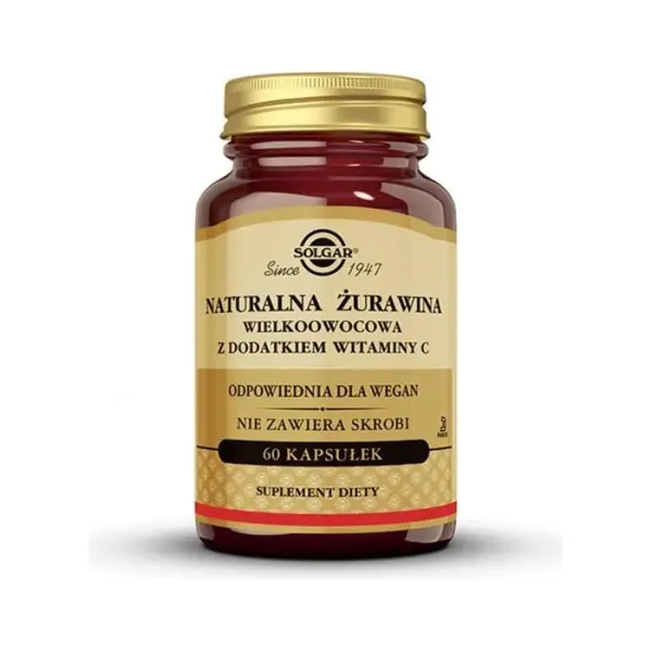 SOLGAR Naturalna Żurawina Wielkoowocowa, 60 kapsułek