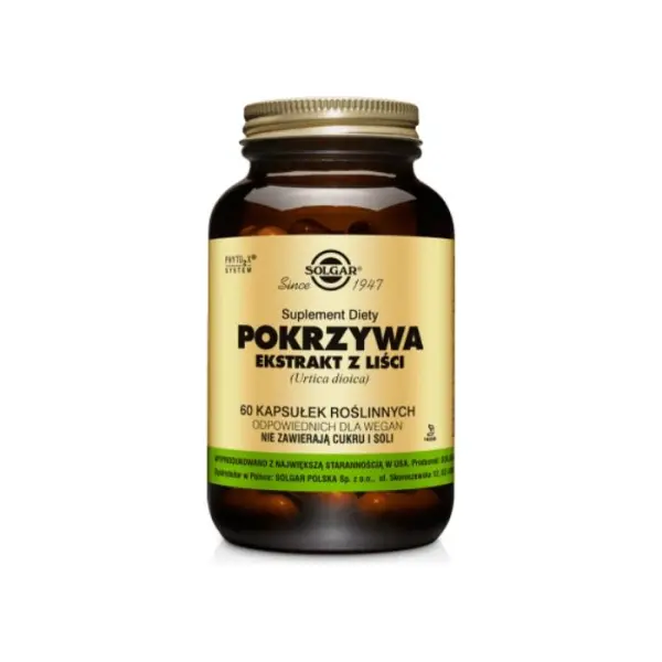 SOLGAR Pokrzywa ekstrakt z liści, 60 kapsułek