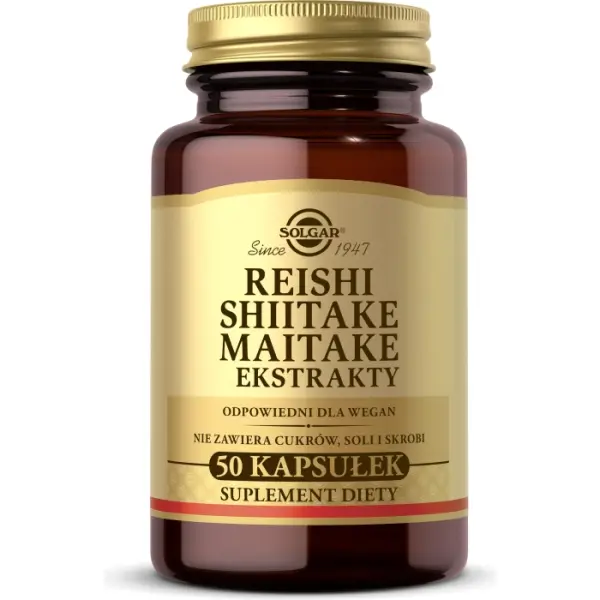 SOLGAR Reishi Shiitake Maitake ekstrakty 50 kapsułek